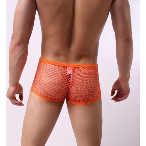 M-2XL Sexy Mesh Mens Panties Fashion Gay Erotic Cotton Briefs Hollow Breathable Underwear Man Jockstrap Sexy Lingerie Boxers