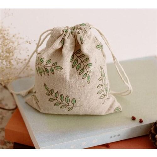 1pc Small/Medium/Big Cotton Linen Fabric Bags Birthday Wedding Party Favor Gift Bags Drawstring Packaging Bags Storage Pouches
