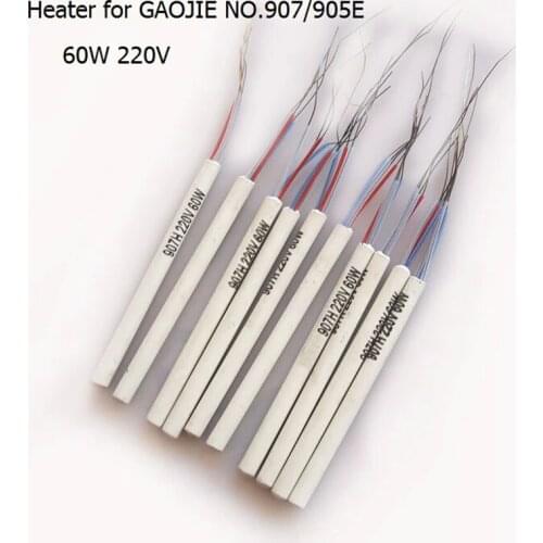 10pcs 907H 220v 60w Adjustable Constant Temperature Ceramic Heating Element Heat Core Part for 907 905E Electric soldering iron