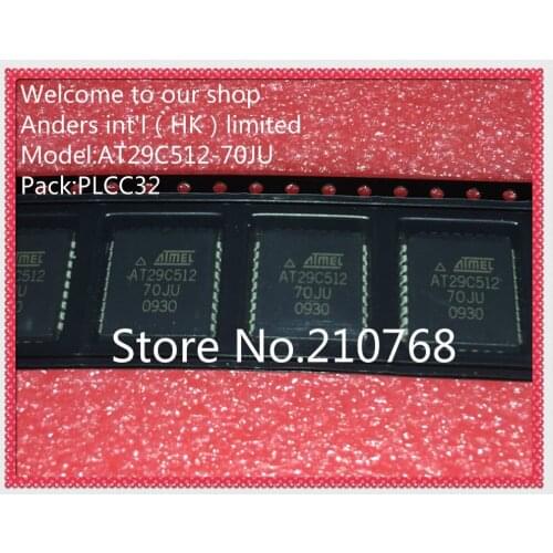 10pcs/lot AT29C512-70JUTR AT29C512-70JU AT29C512-70 AT29C512 PLCC32