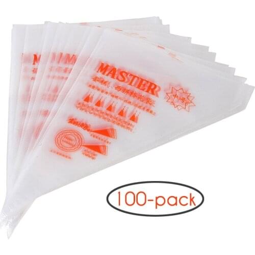 100-Pack Pastry Bags 10-Inch Disposable Icing Bags Decorating Bags Baking and Cake Decorating Supplies