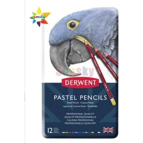 12/24/36/72 color 4mm core UK OEM pastel Pencil Student artist Art Painting Supply derwent Portrait painting draw pencil tin box