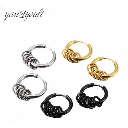 2020 NEW Hiphop Unisex Vintage Stud Earrings Men Women Fashion Ear Round Jewelry Gifts Jewelry For Women 2.5*16mm