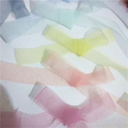 3.8/2.5CM Hand Hair Accessories DIY Bow Tie 90 Yards Korean Version Microprojectile Pleats Wrinkle Yarn Transparent Ribbon 363