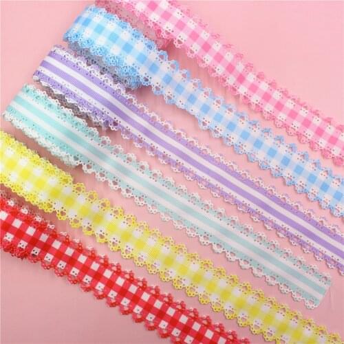 30mm mix 5-6 yards hollow lace Kawaii love grosgrain Ribbons DIY handmade child bow decoration accessories material X-191122-1