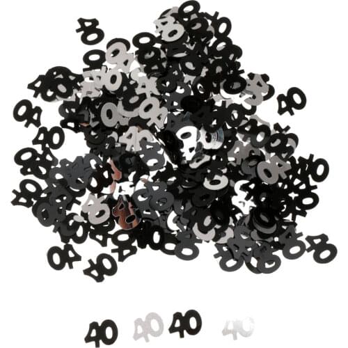 40th Birthday Age 40 Anniversary Party Table Confetti Decoration Sprinkles Silver Black DIY Party Decoration Supply 2 Colors