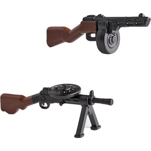 5 Pcs/Lot WW2 Guns Military Weapons Rifle Machine Submachine MOC Part Building Blocks Bricks Toys for Children X349