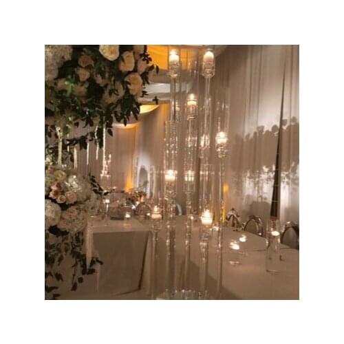 6pcs) Hot set Wholesale high quality tall crystal cup candlestick for decoration wedding table senyu1826