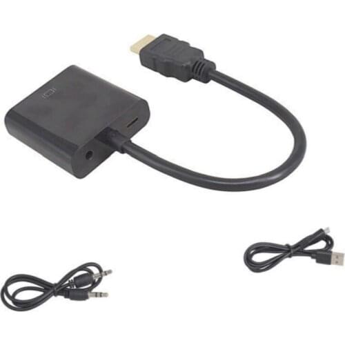 HDMI-compatible to VGA Adapter Male To Famale Converter Adapter 1080P Digital to Analog Video Audio For PC Laptop Tablet