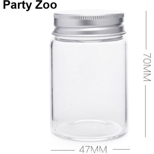 100 x 80ml Sealed Screw Aluminum Lid High Clear Glass Bottle Home Food Storage Jar Container 47*70mm Wholesale