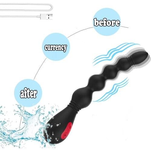 Anal Heating Vibrator Long Prostate Massage Flexible Anal Plug Anal Pearl Toy Men And Women