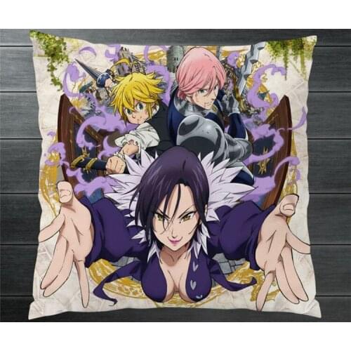 Anime The Seven Deadly Sins Meliodas Two Side 40x40cm Cartoon Pillowcases Pillow Cushion Case Cover Cosplay Collection Gift P15