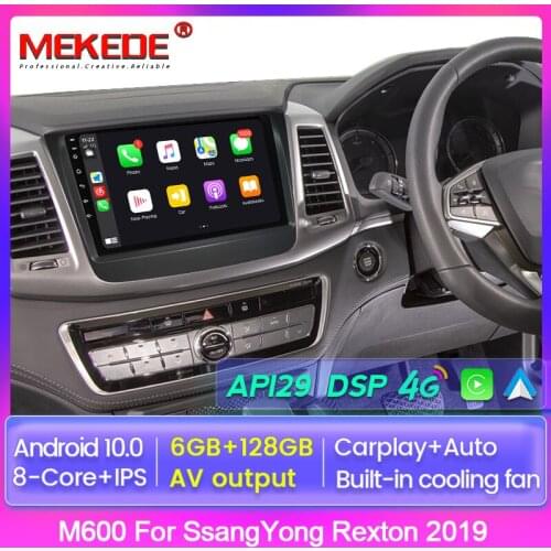 Android 10 6+128GB Smart Car Radio Video Player For SsangYong Rexton 2019 Auto Multimedia GPS Stereo Carplay 4G Rear View No DVD