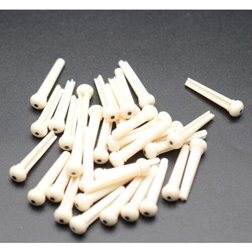 120 Pcs Lvory White Plastic Guitar Bridge Pins for Folk Acoustic Guitar With Black Dot Inlay