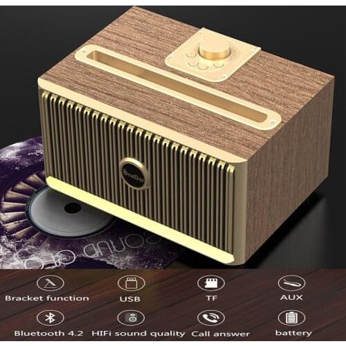 Bluetooth Speaker Retro Classic Wooden Super High Sound Quality Boom Box Home Wireless Speaker Stand Furniture Desktop Sound Box