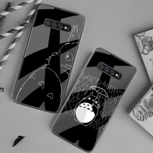 Studio Ghibli Totoro Phone Case Tempered Glass For Samsung S20 Plus S7 S8 S9 S10 Plus Note 8 9 10 Plus