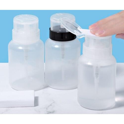 100/200ml Nail Polish Remover Bottle Push Down Empty Bath For Manicure Lint-free Napkins Pump Storage Bottles Nails Art Tool