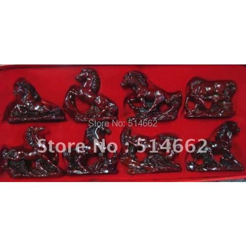Chinese Feng Shui Set of 8 Red Horses/Success/Fengshui