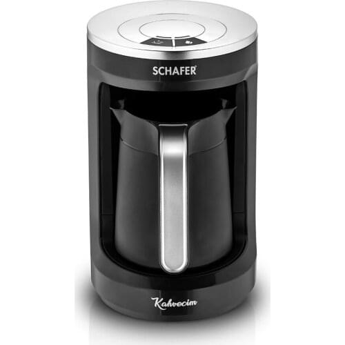 Kahvecim Turkish Coffee Machine, Audible Light Warning System, Anti-Overflow, 4 Cups Capacity, 2 Different Cooking Mode, Black