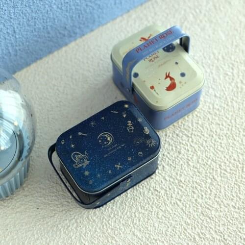 Starry Sky Small Suitcase Storage Tin With Lids Candy Cookie Box Metal Sundries Organizer For Wedding Birthday Party Gift Boxes