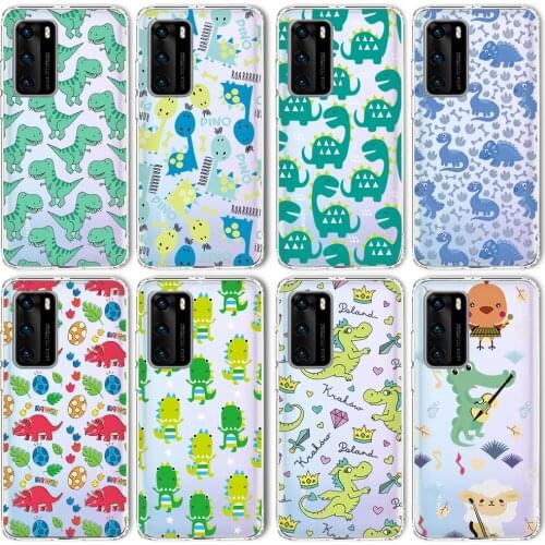 Dinosaur Cute Capa Case for Huawei P40 P30 P20 Mate 40 30 20 Case for Honor 10i 8X 10 9X 30 20 Nova 5T Lite Pro P Smart 2021 TPU