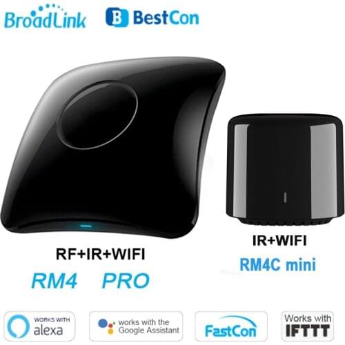 Broadlink RM4 Pro BestCon Rm4c Mini WiFi IR RF Universal Intelligent Remote Controller Smart Home Hub Works Alexa Google Home