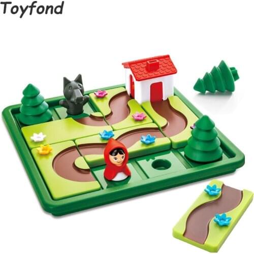 Montessori Cartoon Lil Red Riding Hood Parent-child Puzzle Early Educational Intellectual Logic Thinking Board Game Toys Gift