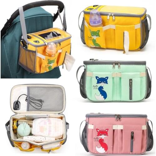 Cartoon Diaper Bag Baby Stroller Bag Organizer Bag Nappy Diaper Bags Carriage Buggy Pram Cart Basket Hook Stroller Accessories