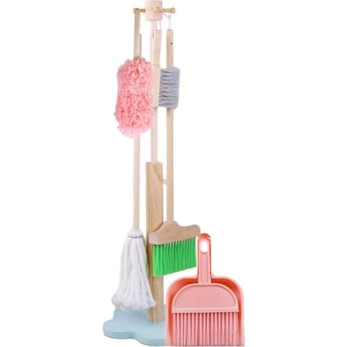 Childrens Cleaning Toy Set Simulation Dustpan Cleaning Tool Set Play House Broom Dustpan Mop Pretend Play Toy For Boy Girl Gift