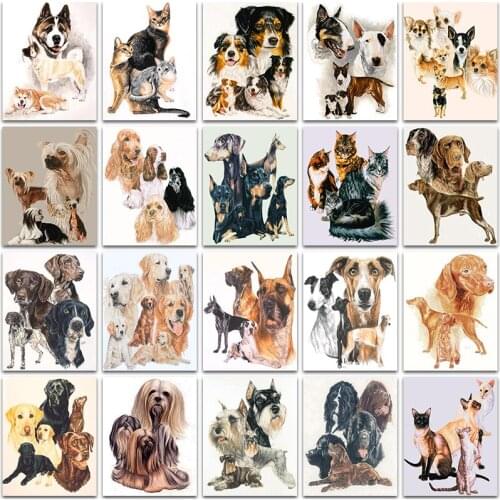 5D Diamond Painting Kit animal Cat dog Bulldog Corgi Poodle Full Square&Round embroidery mosaic Cross stitch Paint home decor
