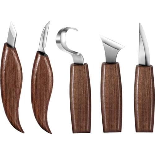 Wood Carving Knife Chisel Woodworking Cutter Hand Tool Set Peeling Woodcarving Sculptural Spoon Carving Cutters Woodworking Tool