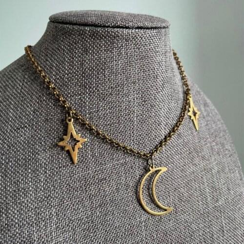 Crescent Moon Necklace Moon Goddess Necklace Moon Child Gifts Wiccan Gifts Modern Witch Necklace Moon Charm Necklace