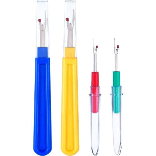 4 Pieces Colorful Seam Ripper Plastic Handle Sewing Stitch Thread Unpicker Sewing Tools