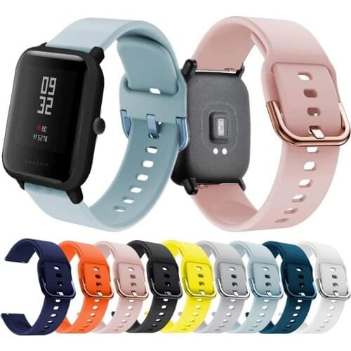 Silicone Wrist Band for Huami Amazfit GTS GTR 42mm Bracelet 20mm Strap for Huami Amazfit Bip BIT Youth Wearable Watch Band