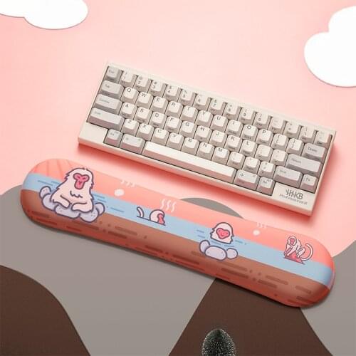 Kawaii Cute Memory Foam Keyboard Wrist Rest Pink Mouse Pad Cartoon Ergonomic Silicone Anti-Slip for Gamer Writer Programmer