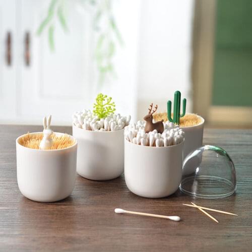 Nordic toothpick box personality creative home dining room living room cotton swab storage tube cute portable toothpick bucket