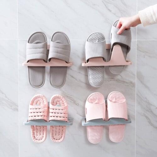 Adhesive Shoes Rack Bathroom Wall Hanging Slippers Zapatero Organizador De Zapatos New 3-Colours Shoe Rack Organizer shelf
