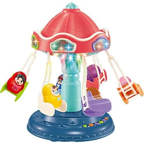 Rotating Swing Light and Music Playground Ferris Wheel Friends Park Girl Figures City Toys for Children Gift