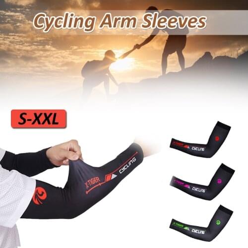 X-TIGER Cycling Sleeve Outdoor Sports Arm Sleeve Sun Protection UV Arm Sleeves Ice Fabric Breathable Running Cycling Arm Warmers