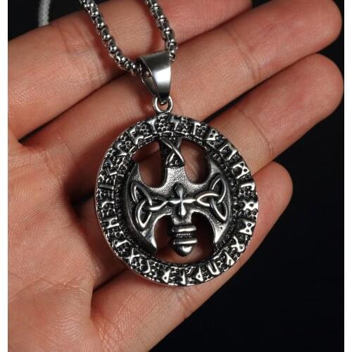 Yage New Style Viking 24 Rune pendant with Norse Vikings axe pendant necklace as christmas gift