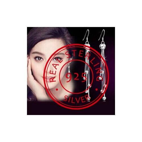 New arrival high quality long tassels design 925 sterling silver female stud earrings wholesale jewelry drop shipping