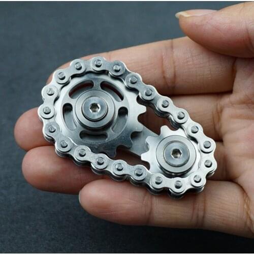 Stainless Steel Sprockets Flywheel Fidget Spinner EDC Metal Sprockets and Chains Stress Relief Toys for Children Adults