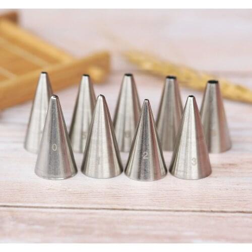 #0-8 Piping Nozzles Pastry Fondant Cup Cake Chocolate Decorating Baking Tools Write Word Pull line Stainless Steel Icing Tips