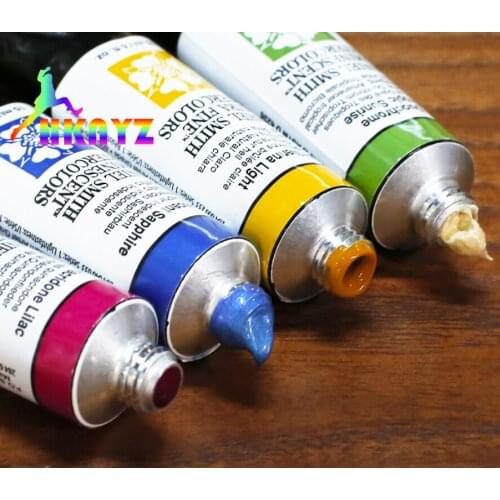1sets Original DANIEL SMITH Pearlescent Color 12 Colors Watercolor Paint Nail Art Acuarelas Sub Package Metallic Water Paint