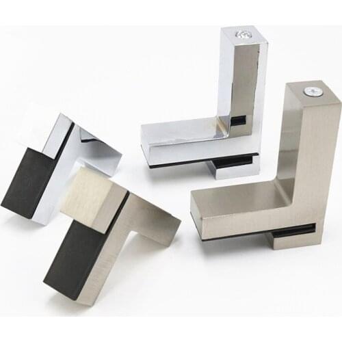 1PCS Zinc Alloy Adjustable Glass Shelf Holder F Clamp Fixation Support Bracket For Wine cabinet Showcase Bathroom Glass Hardware