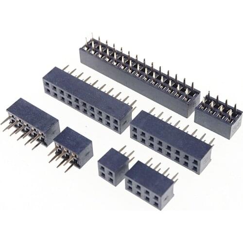 100pcs 2.00 mm PCB Female Header Pin Strip 4 6 8 10 12 14 16 20 22 24 26 30 32 34 36 40 60 80 Pin 2 Rows DIP Through Hole Solder