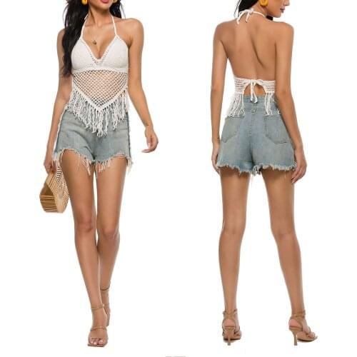 2021 Summer Swimsuit Bras For Girls Women Fashion Sexy Sling Hollow Solid Sleeveless Halter Backless Top Swimwear