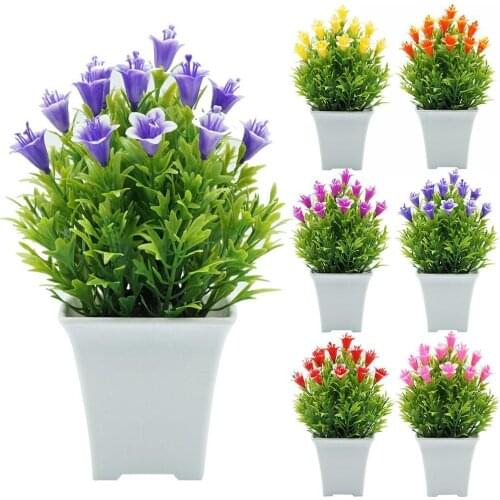 2021 New Artificial Lily Flower Bonsai Garden Artificial Flower DIY Wedding Party Arrangement Desktop Decor Artificial Bonsai