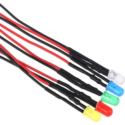 5pcs high brightness 12V 5mm small light bulb LED strip line 20cm 5 Colors to choose