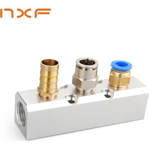 Aluminium Splitter 1/2" pt Thread Port 2 3 4 5 6 7 8 9 10 way 1/4 Pneumatic Air Manifold Distributor Connector